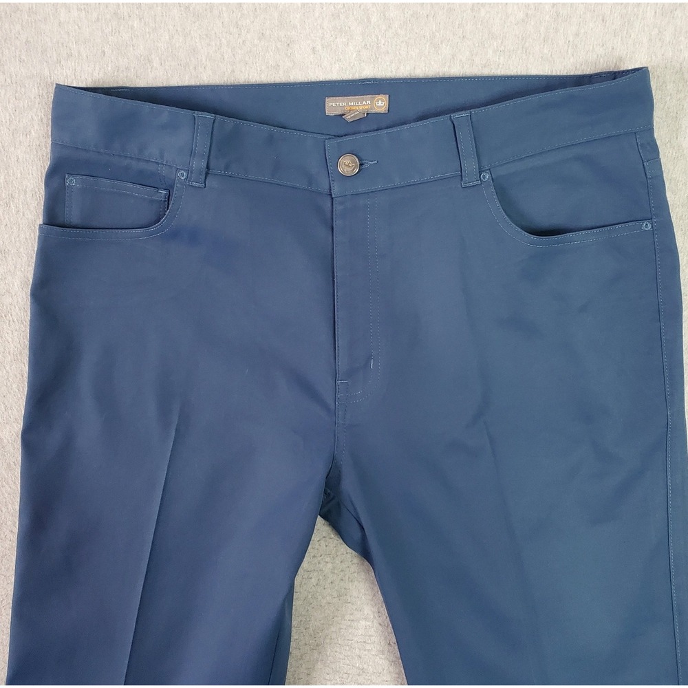 Peter Millar eb66 Performance Pants FITS 36x33 (tag size 36x34) Blue Golf Casual - Picture 3 of 14